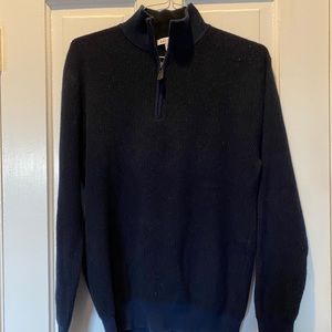 100% Cashmere Quarter Zip Sweater L